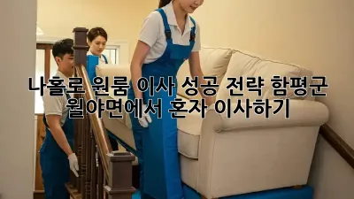 나홀로 원룸 이사 성공 전략: 함평군 월야면에서 혼자 이사하기